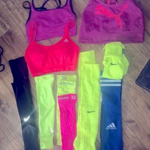 Brand new never worn soccer socks and sports bras
